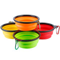 Collapsible Travel Dog Bowls Set of 4 | BPA-Free Foldable Pet Bowls with Carabiner Clip