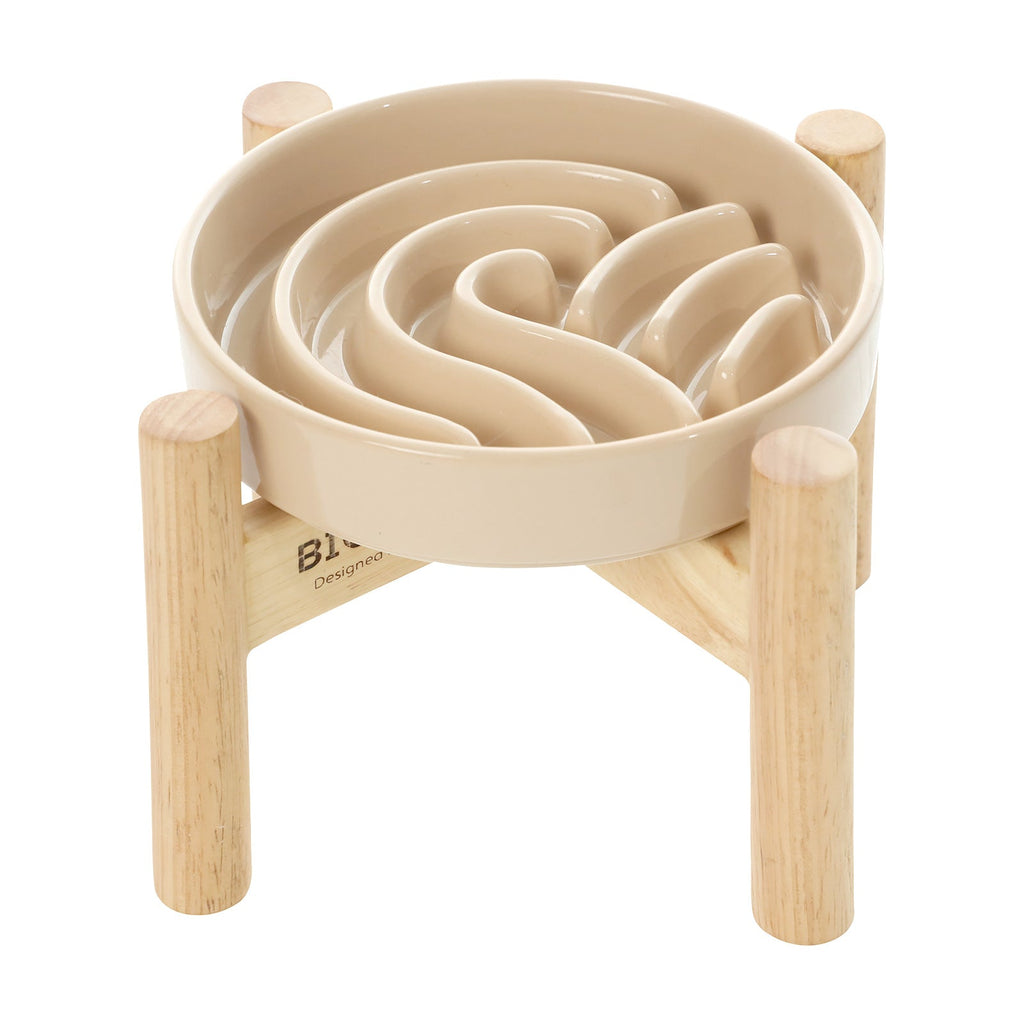 Wave Slow Feeder Dog Bowls – Pink / Beige / Orange