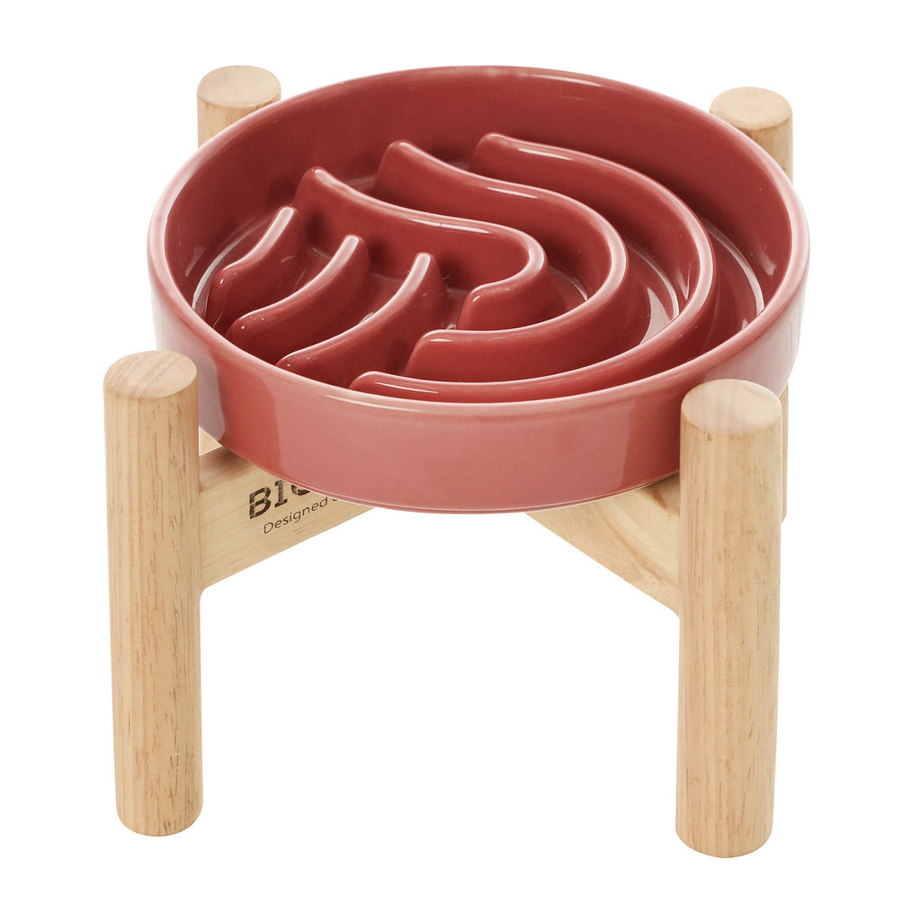 Wave Slow Feeder Dog Bowls – Pink / Beige / Orange