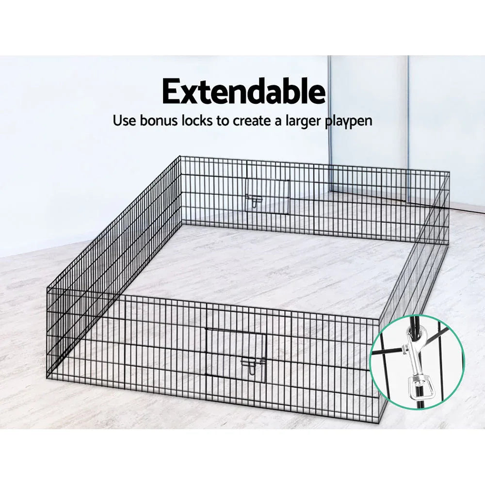i.Pet 2X24" 8 Panel Pet Dog Playpen Puppy Exercise Cage Enclosure