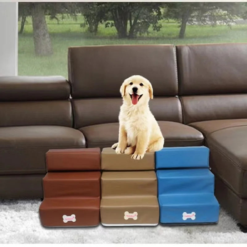 3-Step Pet Stairs for Small Dogs and Cats - Removable Washable Non-Slip Ramp Ladder
