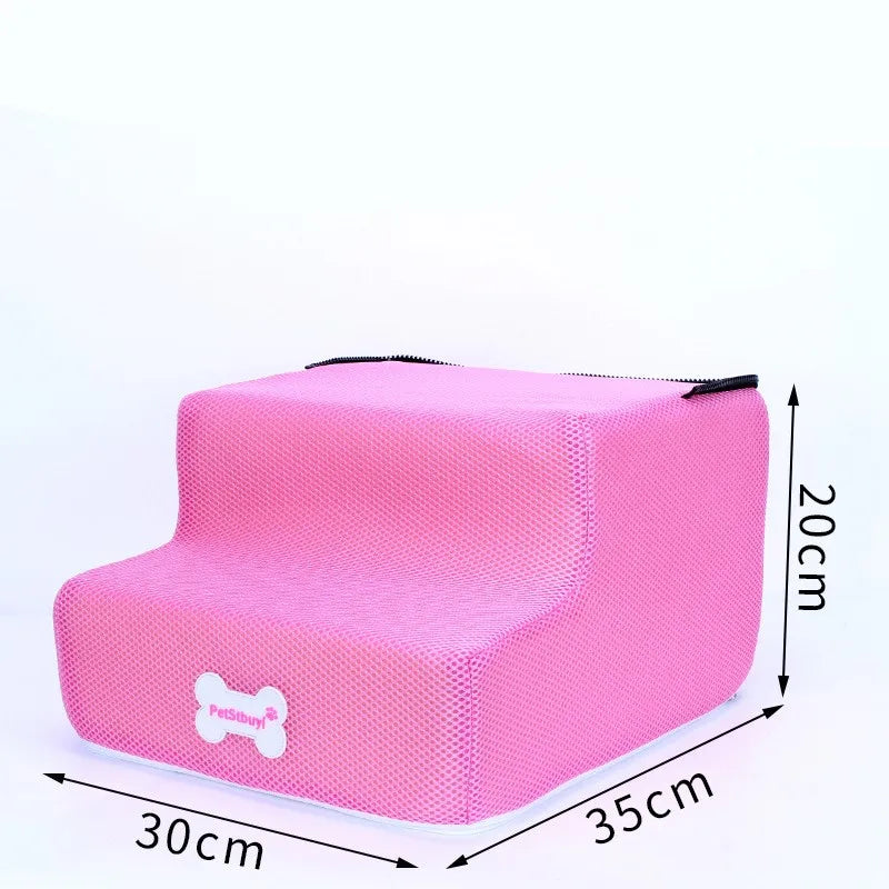 3-Step Pet Stairs for Small Dogs and Cats - Removable Washable Non-Slip Ramp Ladder