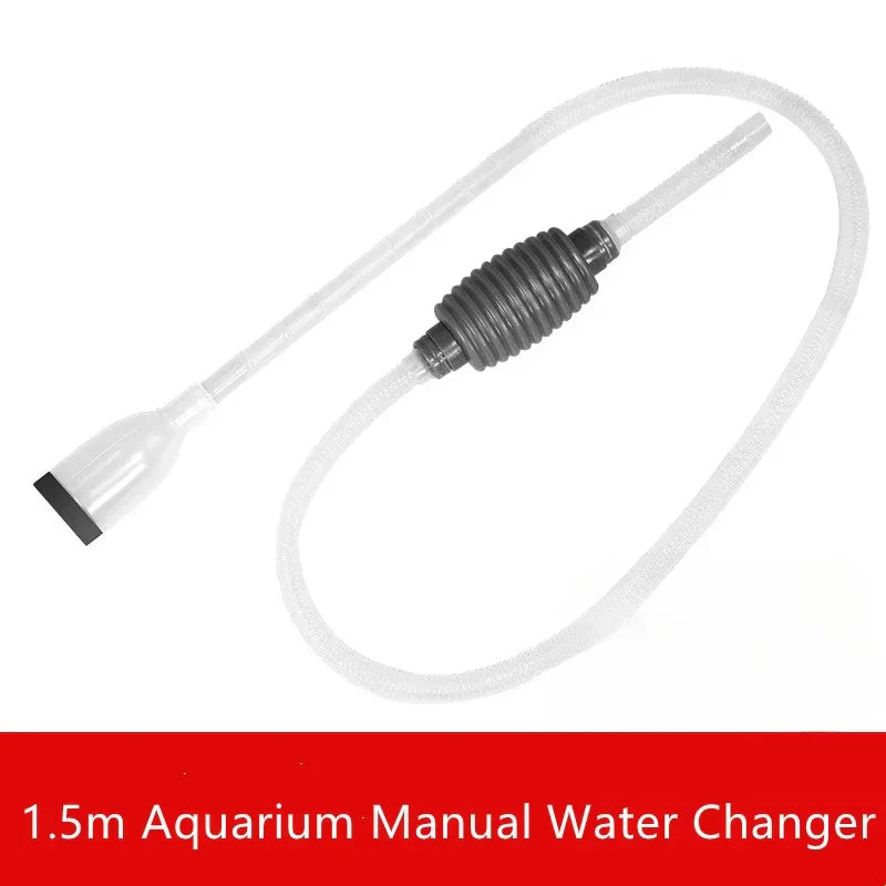 Handheld Aquarium Siphon Vacuum Pump – 1.5 m (59 in / 4.9 ft) Fish Tank Water Changer & Gravel Cleaner