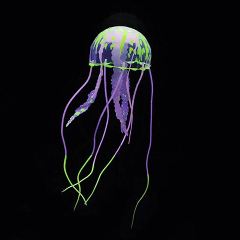 Artificial Glowing Jellyfish Aquarium Ornament Luminous Swimming Fish Tank Decoration
