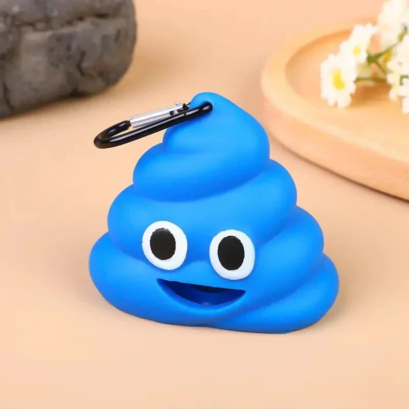 Poop-Shaped Dog Waste Bag Dispenser with Clip – Portable Pet Bag Holder for Walking & Travel