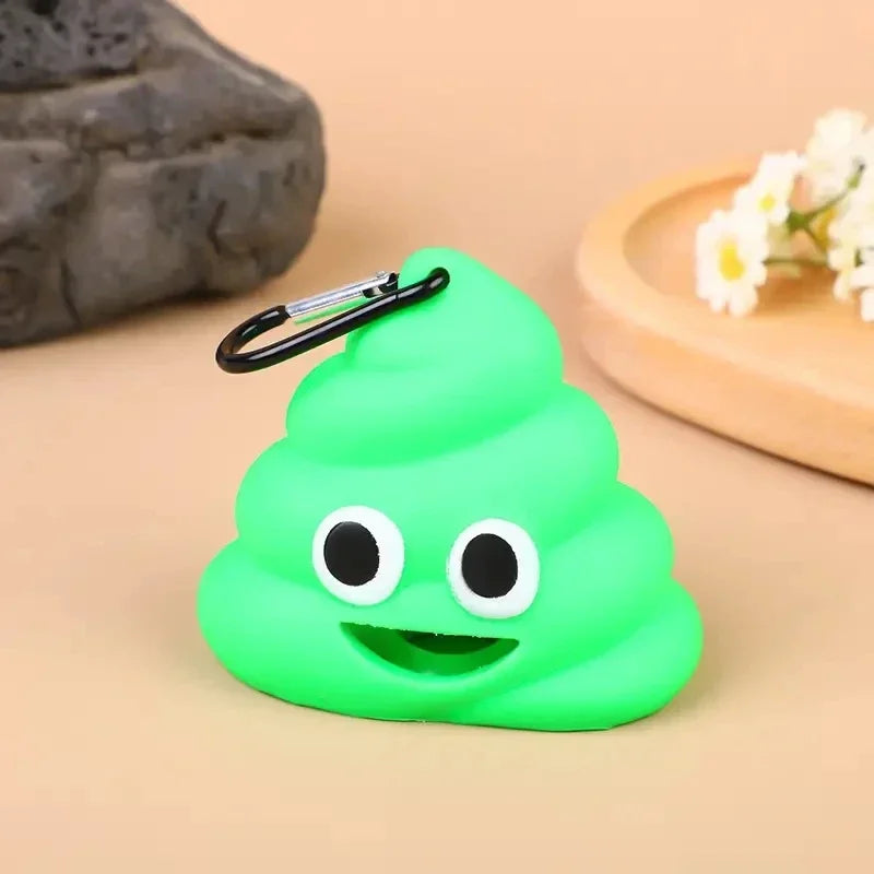 Poop-Shaped Dog Waste Bag Dispenser with Clip – Portable Pet Bag Holder for Walking & Travel