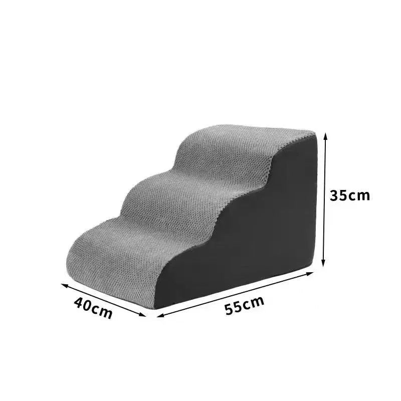 Adjustable 1-3 Step Washable Pet Ramp & Dog Stairs for Sofa and Bed Easy to Assemble