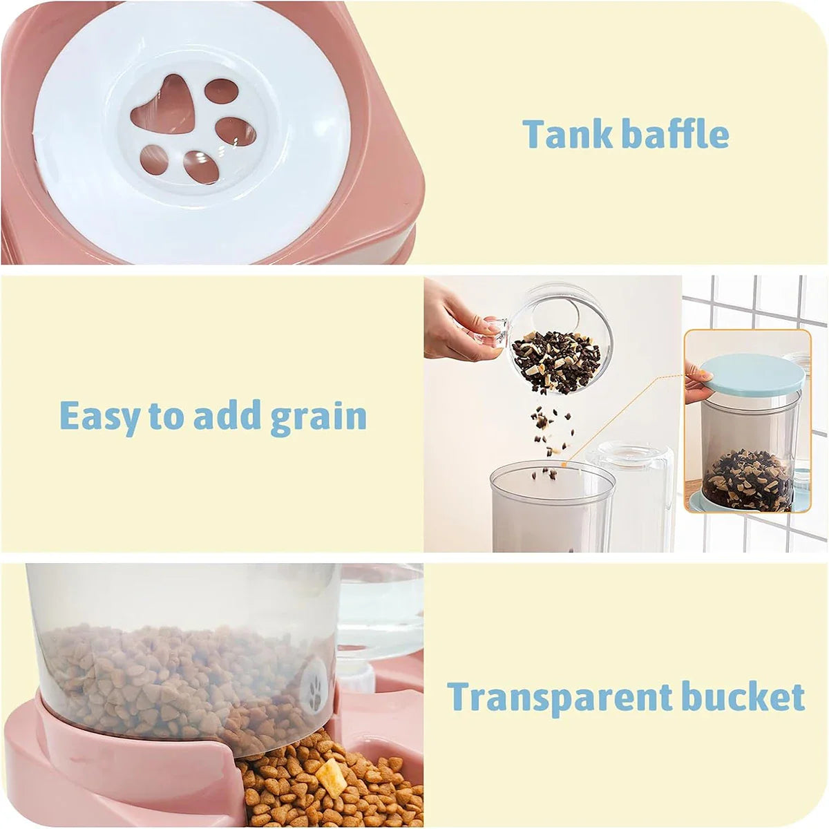 Automatic 2-in-1 Gravity Pet Feeder & Water Dispenser — Tilted Food and Waterer for Cats & Small Dogs