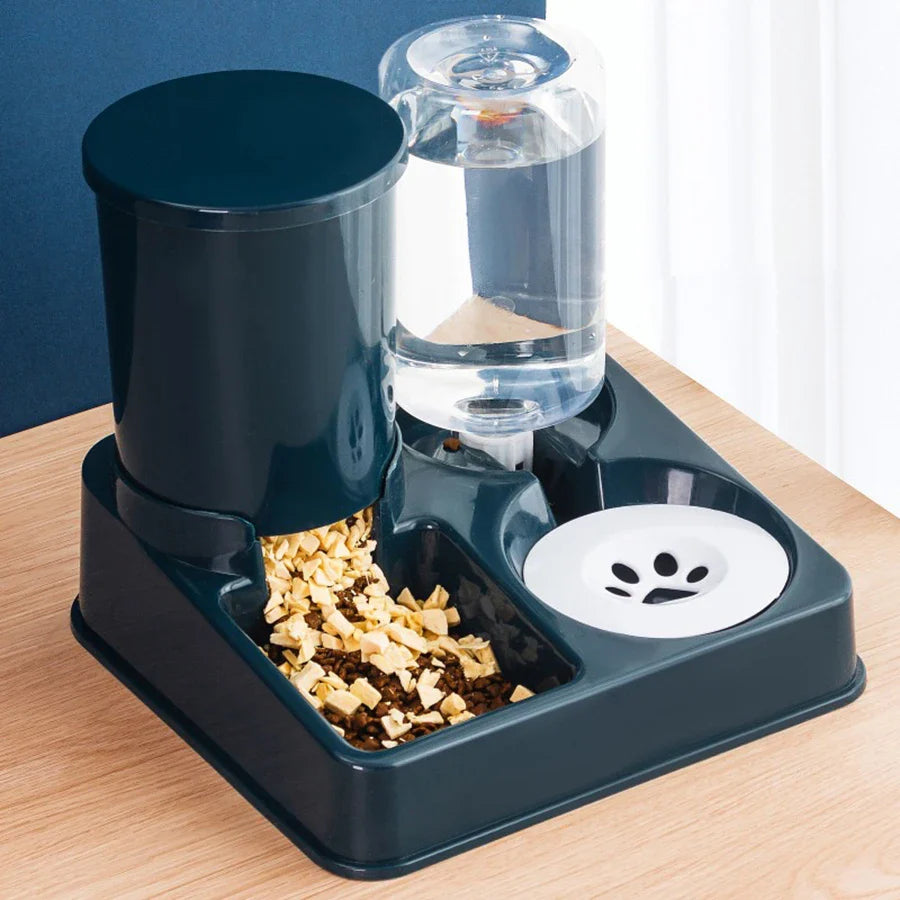Automatic 2-in-1 Gravity Pet Feeder & Water Dispenser — Tilted Food and Waterer for Cats & Small Dogs