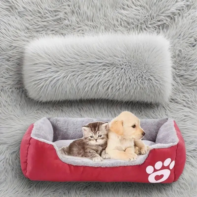 Large Plush Pet House Bed — Deep Sleeping Calming Dog & Cat Cushion for Puppies and Small Breeds (Chihuahua)