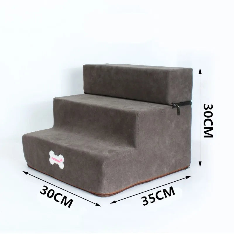 3-Step Pet Stairs for Small Dogs and Cats - Removable Washable Non-Slip Ramp Ladder