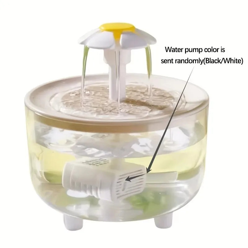 USB Silent 1L (34 fl oz) Pet Water Fountain – Automatic Filtered Drinking Dispenser for Cats & Small Dogs