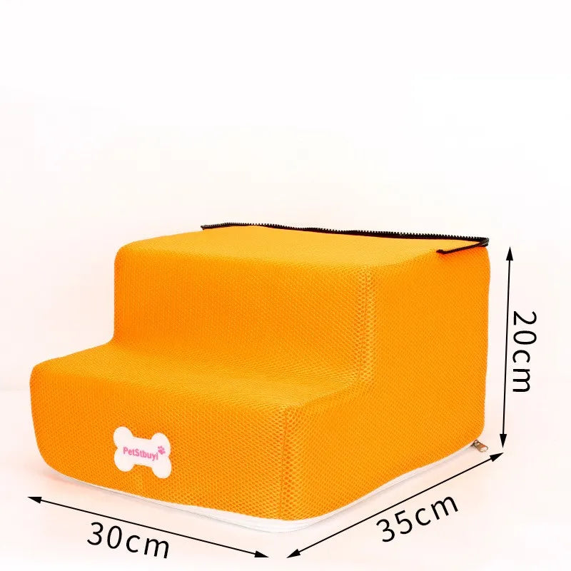 3-Step Pet Stairs for Small Dogs and Cats - Removable Washable Non-Slip Ramp Ladder