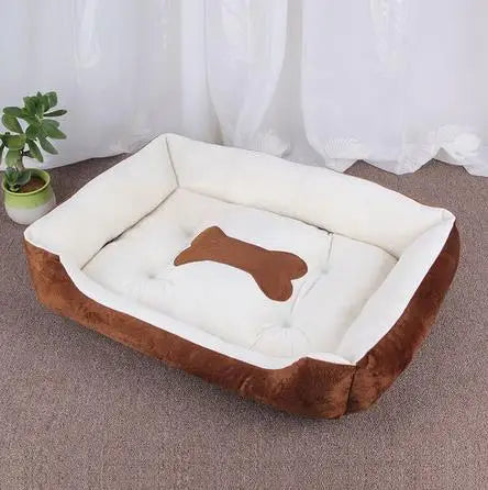 Large Plush Pet House Bed — Deep Sleeping Calming Dog & Cat Cushion for Puppies and Small Breeds (Chihuahua)