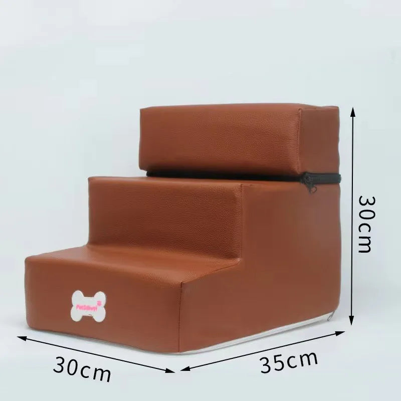 3-Step Pet Stairs for Small Dogs and Cats - Removable Washable Non-Slip Ramp Ladder
