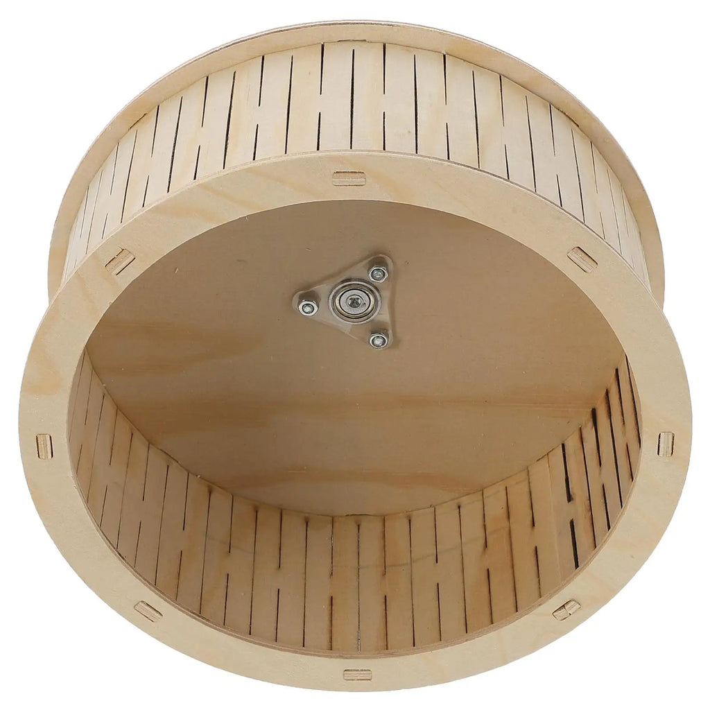 22 cm (8.65 in) Natural Wood Hamster Exercise Wheel – Silent Bearing Small Pet Running Wheel for Hamsters, Chinchillas, Guinea Pigs