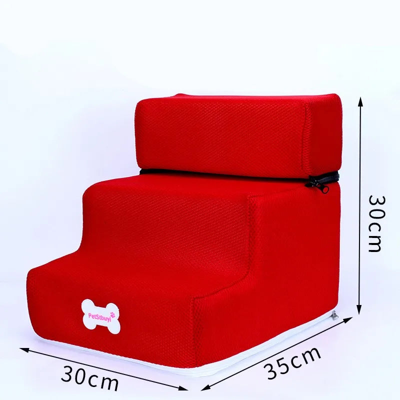 3-Step Pet Stairs for Small Dogs and Cats - Removable Washable Non-Slip Ramp Ladder