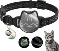 Waterproof Reflective AirTag Cat Collar, Breakaway Safety GPS Holder for Cats