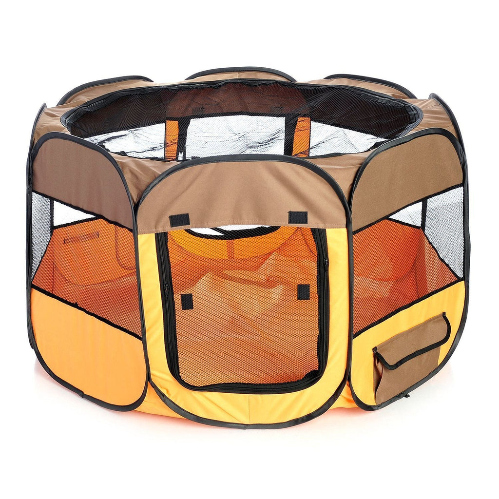 Pet Life ® 'All-Terrain' Lightweight Easy Folding Wire-Framed Collapsible Travel Pet Dog Playpen crate