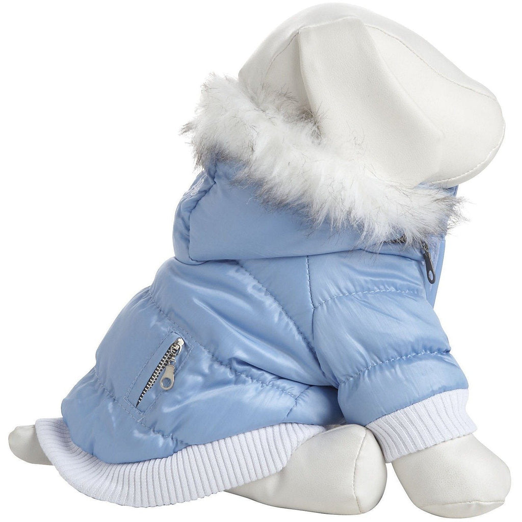 Pet Life ® Classic Metallic Fashion 3M Insulated Dog Coat Parka  w/ Removable Hood