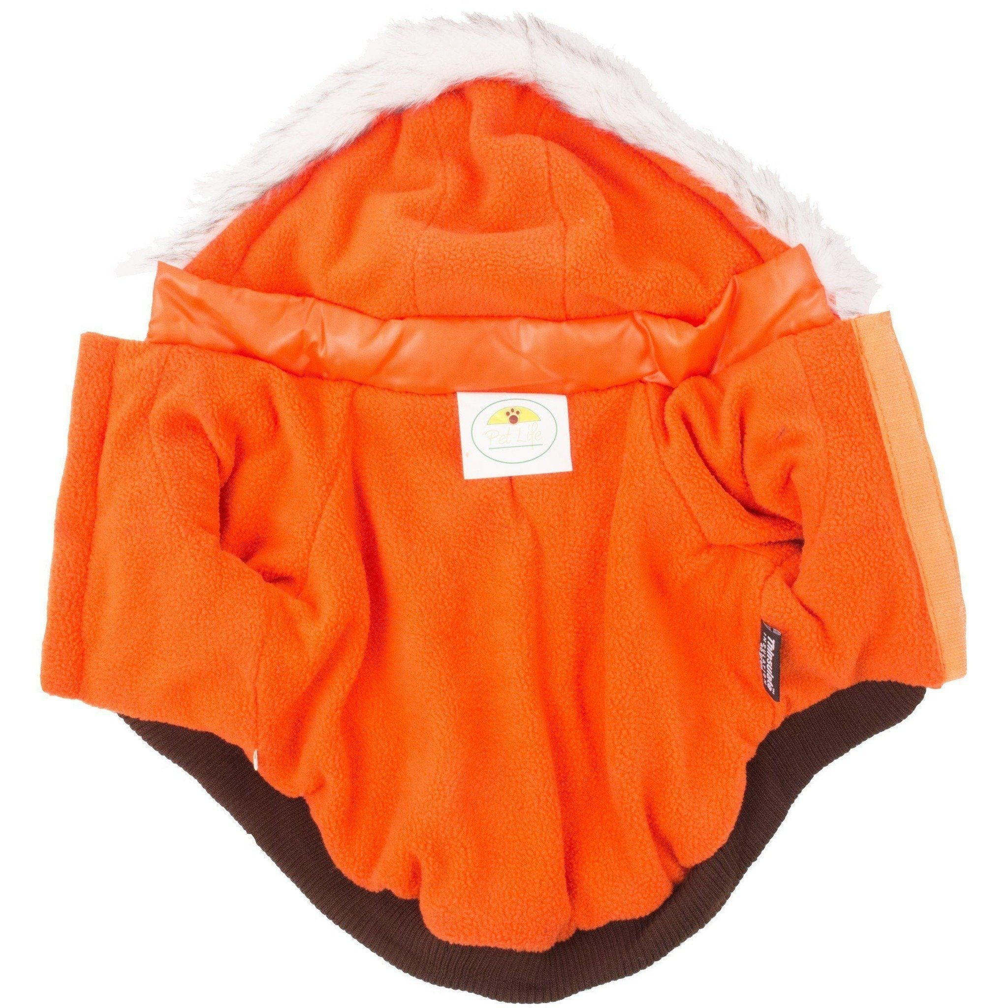 Pet Life ® Classic Metallic Fashion 3M Insulated Dog Coat Parka  w/ Removable Hood